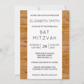 Barn Wall, Wooden Boards, Rustic Bat Mitzvah Kaart (Voorkant)