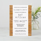 Barn Wall, Wooden Boards, Rustic Bat Mitzvah Kaart (Staand voorkant)
