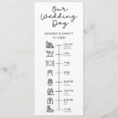 Barn Wedding Day Timeline Flat Programma Programmakaart (Voorkant)