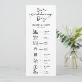 Barn Wedding Day Timeline Flat Programma Programmakaart (Staand voorkant)