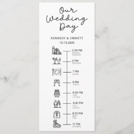 Barn Wedding Day Timeline Flat Programma Programmakaart