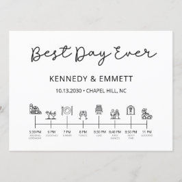 Barn Wedding Day Timeline Program Programmakaart