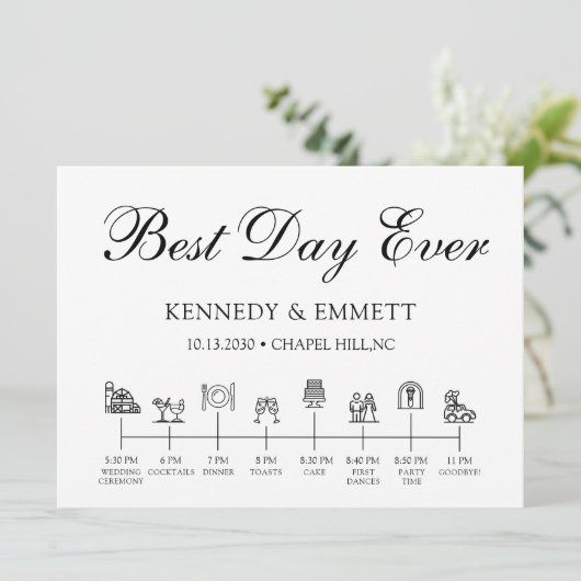 Barn Wedding Day Timeline Program Programmakaart (Staand voorkant)