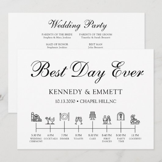 Barn Wedding Day Timeline Program Programmakaart (Voorkant / Achterkant)