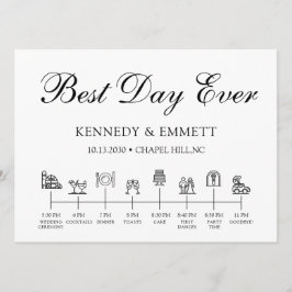 Barn Wedding Day Timeline Program Programmakaart