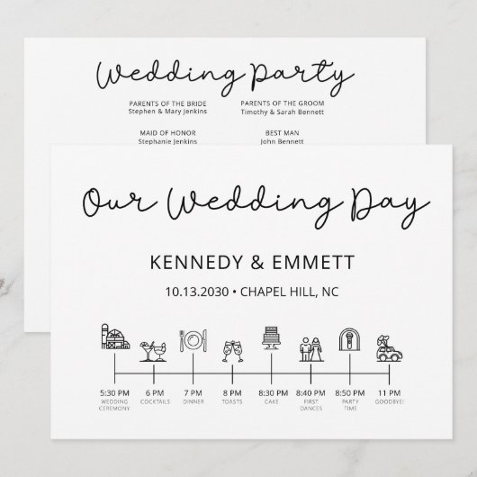 Barn Wedding Day Timeline Program Programmakaart (Voorkant / Achterkant)