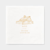 Barn Wedding Folie Servetten (Voorkant)