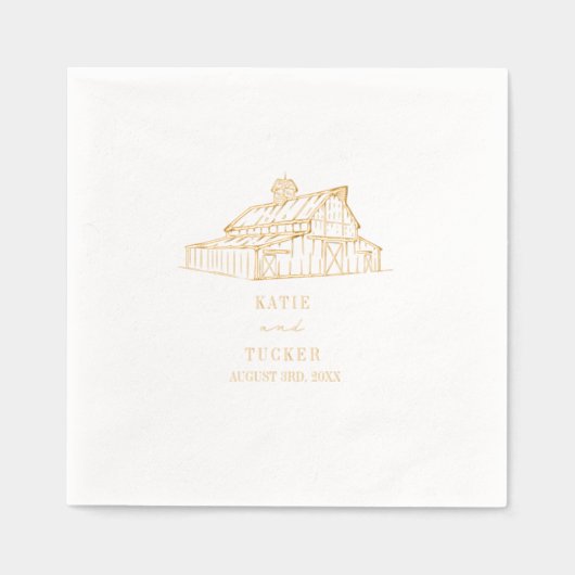 Barn Wedding Folie Servetten (Voorkant)