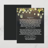 Barn Wedding Informatie Kaart met Mason Jars (Voorkant / Achterkant)