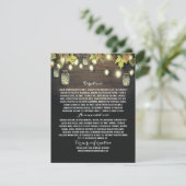 Barn Wedding Informatie Kaart met Mason Jars (Staand voorkant)