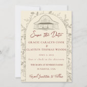 Barn Wedding Save the Dates Invitation Kaart (Voorkant)