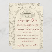 Barn Wedding Save the Dates Invitation Kaart (Voorkant / Achterkant)