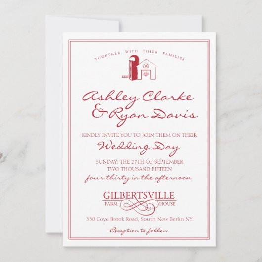 Barn Wedding Uitnodiging (Voorkant)