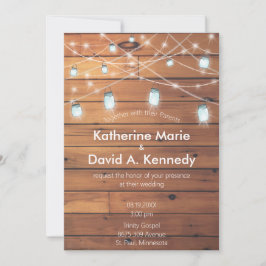 Barn Wedding Wall Mason Jar String Light Kaart