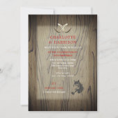 Barn Wedding Wood Red Buffalo Pset Country Rustic Kaart (Voorkant)