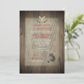 Barn Wedding Wood Red Buffalo Pset Country Rustic Kaart (Staand voorkant)
