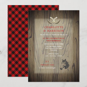 Barn Wedding Wood Red Buffalo Pset Country Rustic Kaart