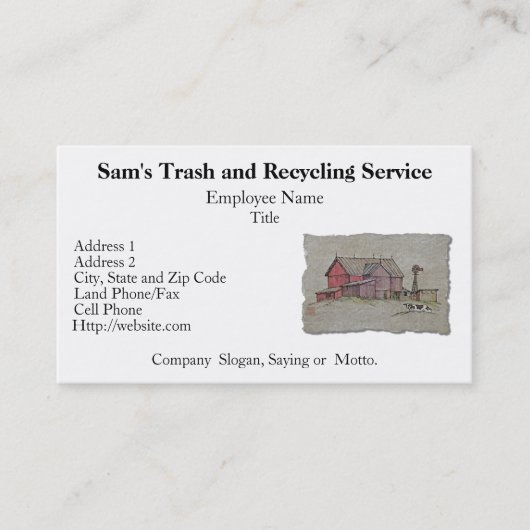 Barn Windmill en Cow Visitekaartje (Voorkant)