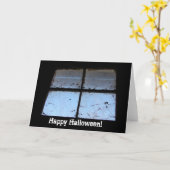 Barn Window Halloween Kaart (Gele Bloem)