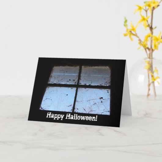 Barn Window Halloween Kaart (Gele Bloem)
