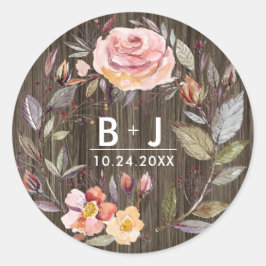 Barn Wood Autumn Flowers Weddenschap Stickers