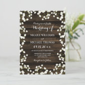 Barn Wood Baby's Breath Border Wedding Invitations Kaart (Staand voorkant)