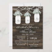 Barn wood babys Breath mason jarsbridal douche Kaart (Voorkant)