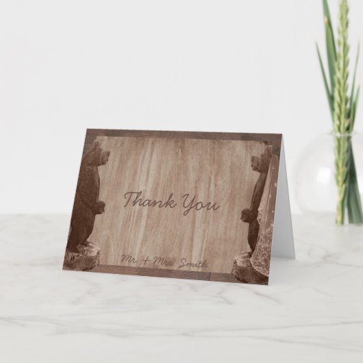 Barn Wood Bears Country Bedankkaart (Voorkant)