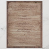 Barn Wood Beren Country Wedding Menu (Voorkant)