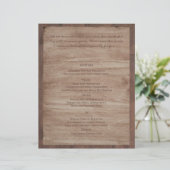 Barn Wood Beren Country Wedding Menu (Staand voorkant)