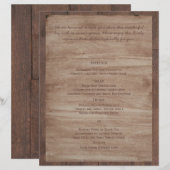 Barn Wood Beren Country Wedding Menu (Voorkant / Achterkant)