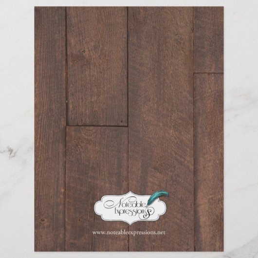 Barn Wood Beren Country Wedding Menu (Achterkant)