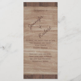 Barn Wood Beren Country Wedding Programme Programmakaart