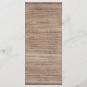 Barn Wood Beren Country Wedding Programme Programmakaart (Achterkant)
