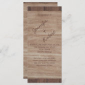 Barn Wood Beren Country Wedding Programme Programmakaart (Voorkant / Achterkant)