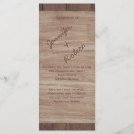 Barn Wood Beren Country Wedding Programme Programmakaart