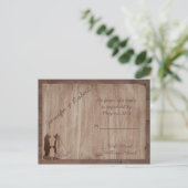 Barn Wood Beren Country Wedding RSVP Uitnodiging Briefkaart (Staand voorkant)