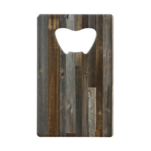 Barn Wood Bottle Open Creditcard Grootte Creditkaart Flessenopener