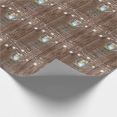 Barn Wood Brush Script Merry KerstFloral Cadeaupapier (Hoek)