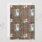 Barn Wood Brush Script Merry KerstFloral Feestdagenkaart (Achterkant)