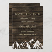 Barn wood Camping Rustic Mountains redden de datum Save The Date (Voorkant / Achterkant)