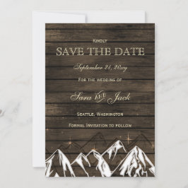 Barn wood Camping Rustic Mountains redden de datum Save The Date