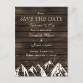 Barn wood Camping Rustic Mountains Save the Date Aankondigingskaart (Voorkant)