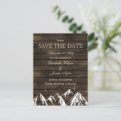 Barn wood Camping Rustic Mountains Save the Date Aankondigingskaart (Staand voorkant)