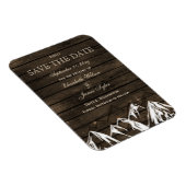 Barn wood Camping Rustic Mountains Save the Date Magneet (Rechterzijde)