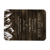 Barn wood Camping Rustic Mountains Save the Date Magneet (Horizontaal)