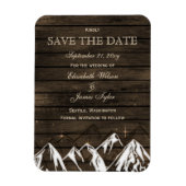 Barn wood Camping Rustic Mountains Save the Date Magneet (Verticaal)