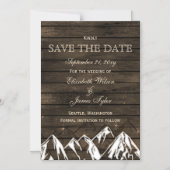 Barn wood Camping Rustic Mountains Save the Date Magnetische Uitnodiging (Voorkant)