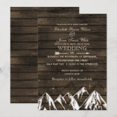 Barn wood Camping Rustic Mountains Wedding Kaart (Voorkant / Achterkant)
