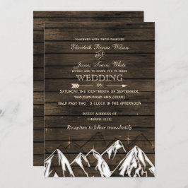 Barn wood Camping Rustic Mountains Wedding Kaart